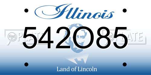 542O85 Illinois License Plate