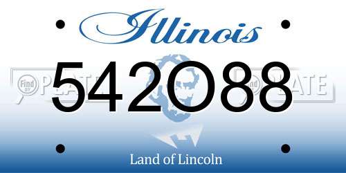 542O88 Illinois License Plate