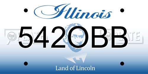 542OBB Illinois License Plate