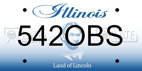 542OBS Illinois License Plate