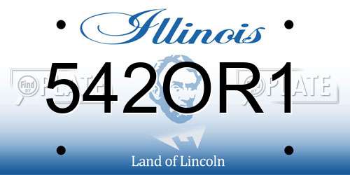 542OR1 Illinois License Plate