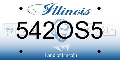 542OS5 Illinois License Plate
