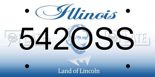 542OSS Illinois License Plate