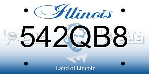 542QB8 Illinois License Plate