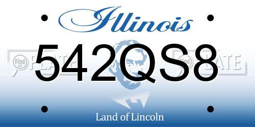 542QS8 Illinois License Plate