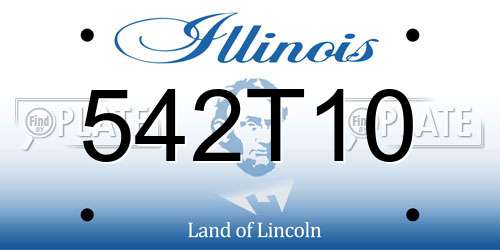 542T10 Illinois License Plate