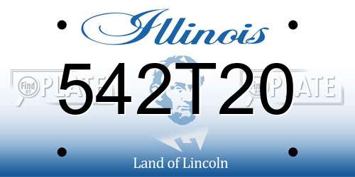 542T20 Illinois License Plate
