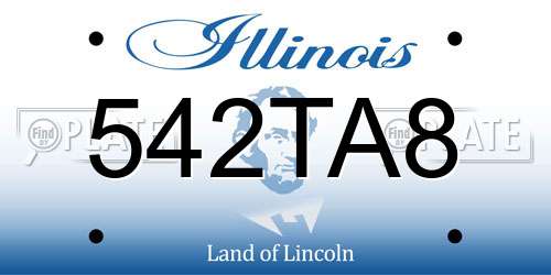 542TA8 Illinois License Plate