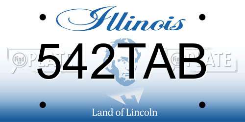 542TAB Illinois License Plate