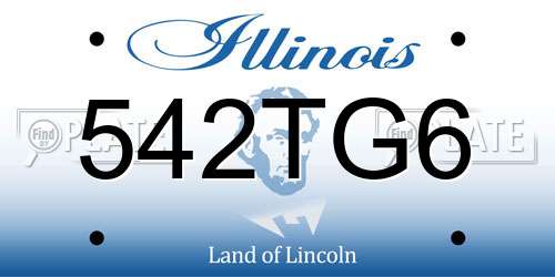 542TG6 Illinois License Plate