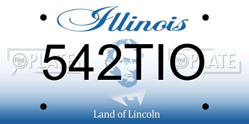 542TIO Illinois License Plate