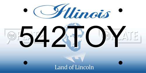 542TOY Illinois License Plate