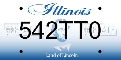 542TT0 Illinois License Plate