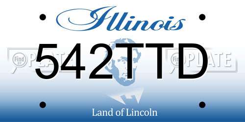 542TTD Illinois License Plate