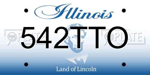 542TTO Illinois License Plate