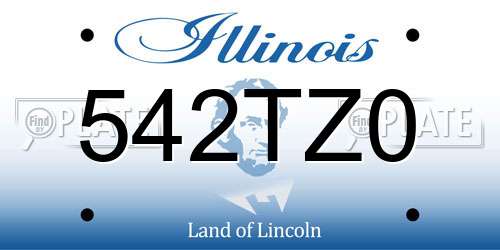 542TZ0 Illinois License Plate