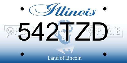 542TZD Illinois License Plate