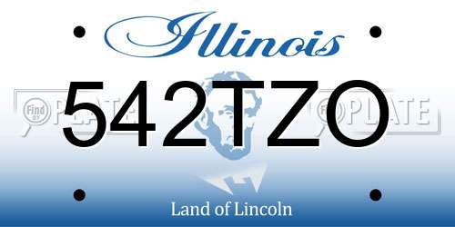 542TZO Illinois License Plate