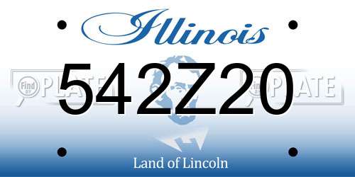 542Z20 Illinois License Plate