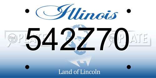 542Z70 Illinois License Plate