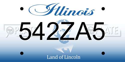542ZA5 Illinois License Plate