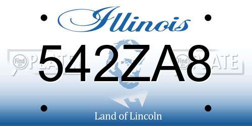 542ZA8 Illinois License Plate