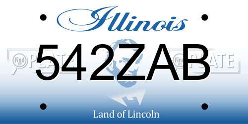 542ZAB Illinois License Plate