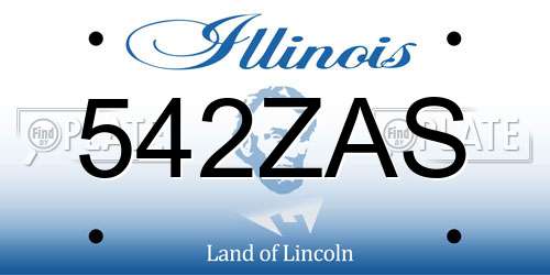 542ZAS Illinois License Plate