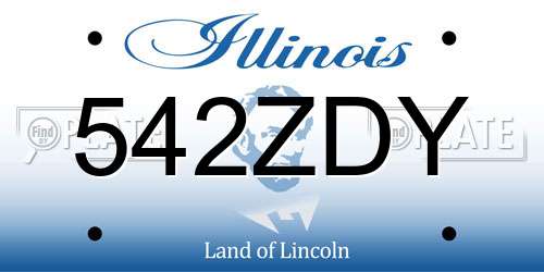 542ZDY Illinois License Plate