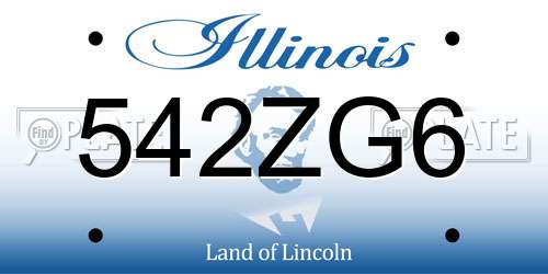 542ZG6 Illinois License Plate
