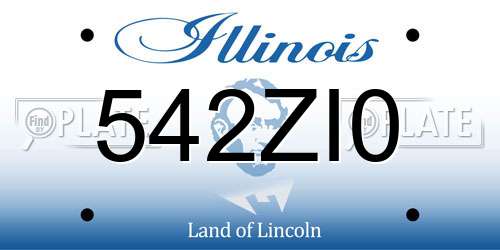 542ZI0 Illinois License Plate