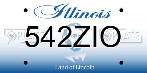 542ZIO Illinois License Plate