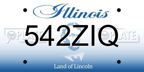 542ZIQ Illinois License Plate