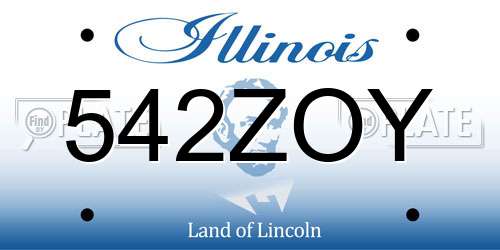 542ZOY Illinois License Plate