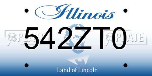 542ZT0 Illinois License Plate