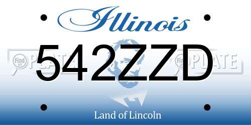 542ZZD Illinois License Plate