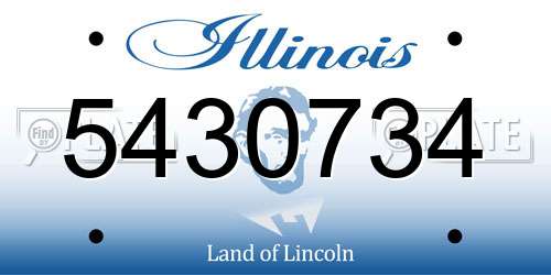 5430734 Illinois License Plate