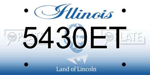 5430ET Illinois License Plate