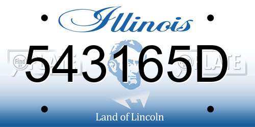 543165D Illinois License Plate