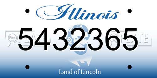 5432365 Illinois License Plate