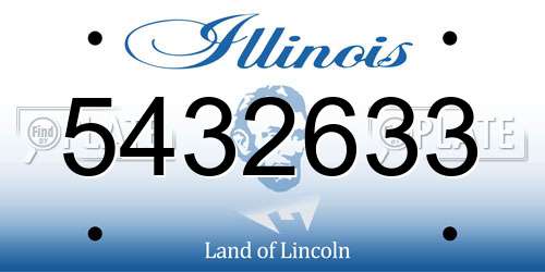 5432633 Illinois License Plate