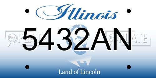 5432AN Illinois License Plate