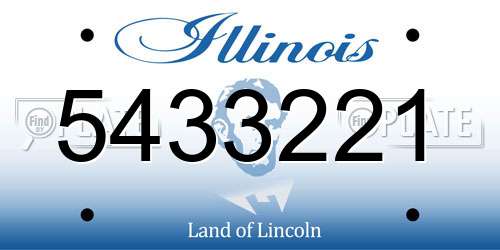 5433221 Illinois License Plate