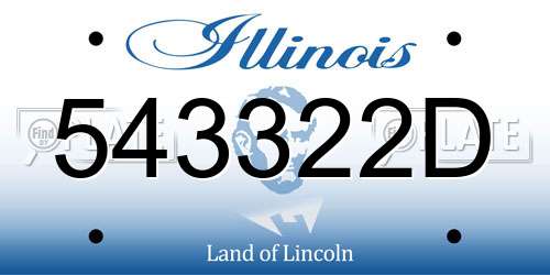 543322D Illinois License Plate