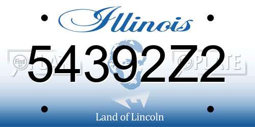 54392Z2 Illinois License Plate