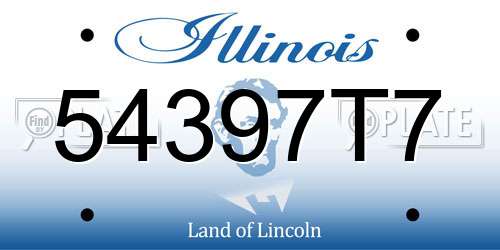 54397T7 Illinois License Plate