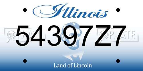 54397Z7 Illinois License Plate