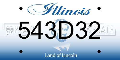 543D32 Illinois License Plate