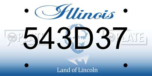 543D37 Illinois License Plate