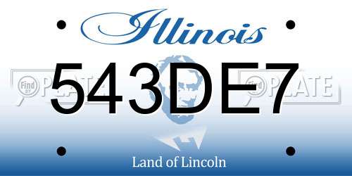 543DE7 Illinois License Plate